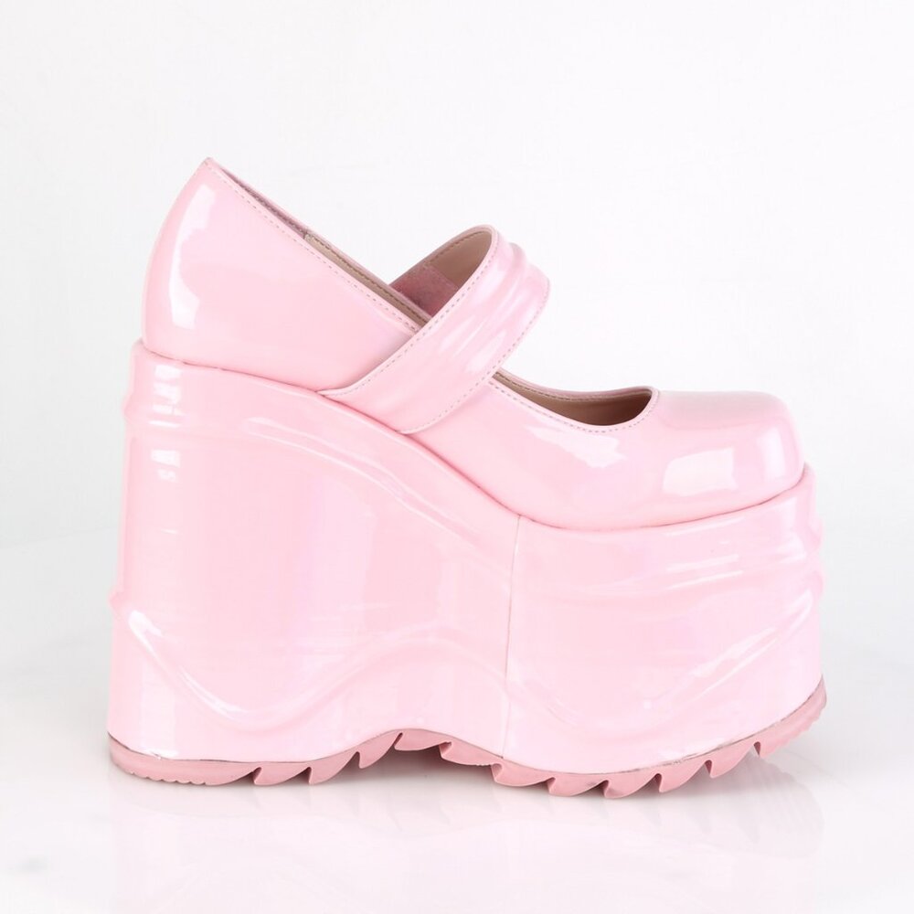 Demonia Wave 32 Baby Pink Platform Mary Janes - Picture 3 of 5